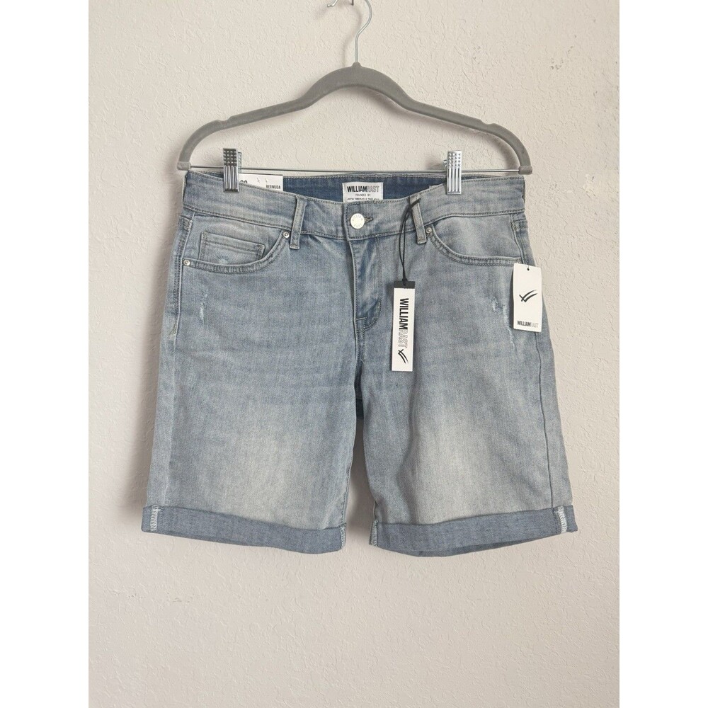 William Rast Women’s Bermuda Denim Shorts Size 29 Light Wash Cuffed NWT